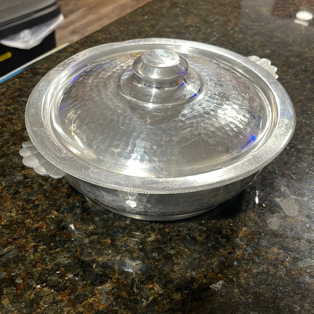 Aluminum covered casserole dish